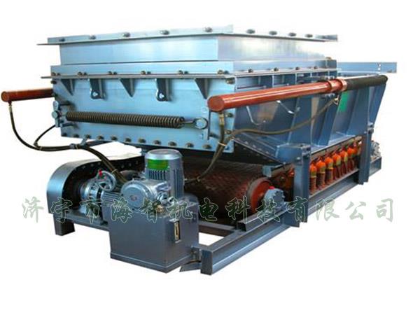 它將帶式（甲帶）給料機的手動檢修閘門改為電動、液動或氣動控制閥門，增大了閘門推力